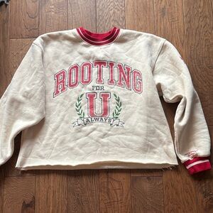 Mayfair Cream and Red Graphic Sweatshirt